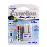 باتری دوتایی نیم قلمی قابل شارژ Camelion Alwaysready AAA 900mAh