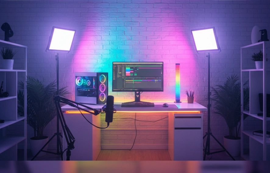 انتخاب و استفاده از بهترین نور RGB برای تولید محتوا حرفه‌ای - نور RGB برای تولید محتوا|آموزش نورپردازی برای تولید محتوا|انواع RGB نورپردازی|راهنمای استفاده از نور RGB در تولید محتوای حرفه ای|نور RGB رنگی برای تولید محتوا